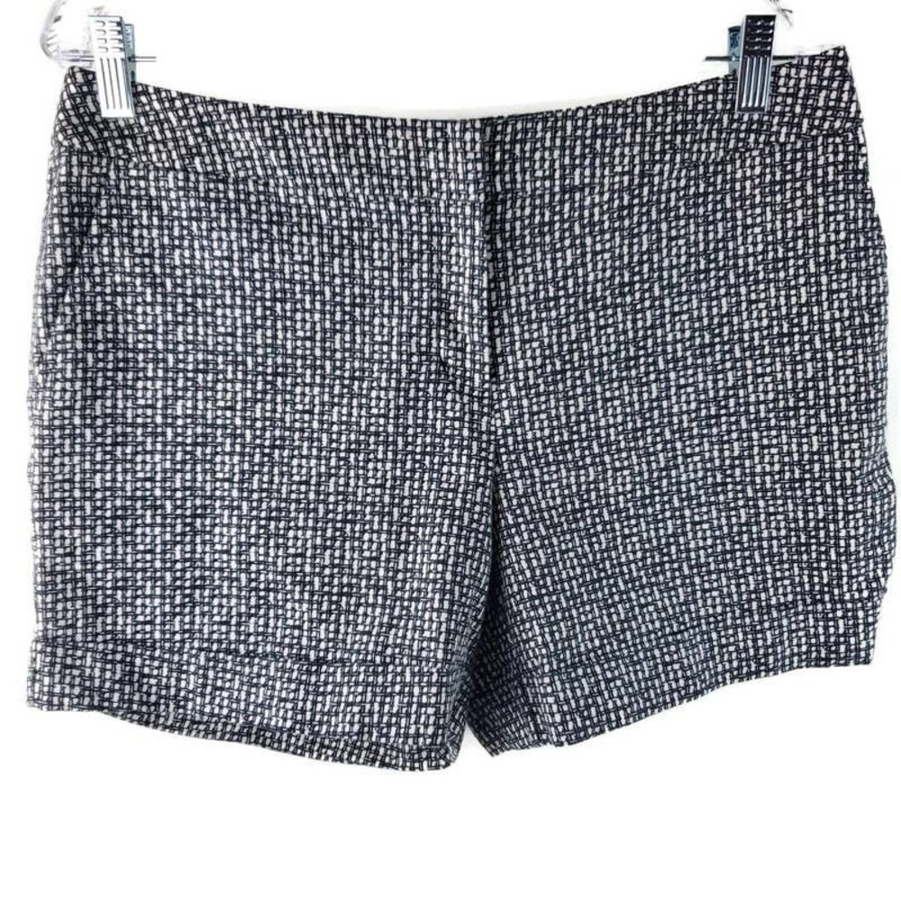Apt. 9 Womens SZ 10 Shorts Walking Flat Front Black White Cotton/Spandex Summer